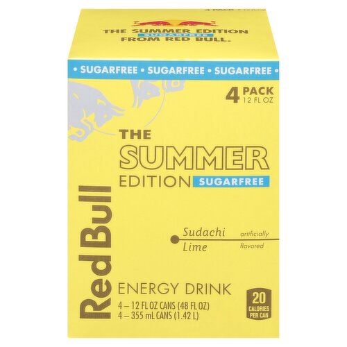 Red Bull The Summer Edition Sugarfree Sudachi Lime Energy Drink, 12 fl oz, 4 count