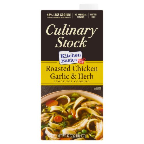 Kitchen Basics Roasted Chicken Garlic & Herb Culinary Stock, 32 oz