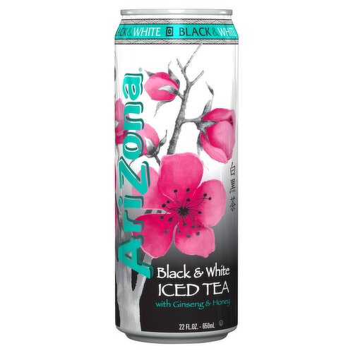 AriZona Black & White Iced Tea with Ginseng & Honey, 22 fl oz