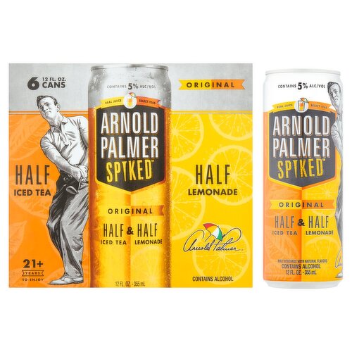 Arnold Palmer Spiked Original Half & Half Iced Tea Lemonade Malt Beverage, 12 fl oz, 6 count