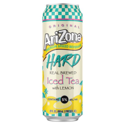 AriZona Original Hard Iced Tea with Lemon Premium Spiked Beverage, 22 fl oz