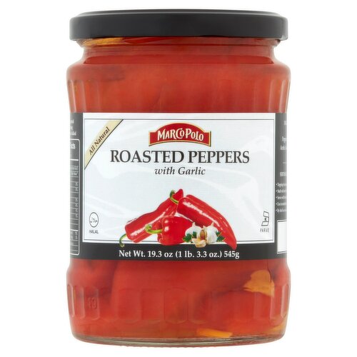 Marco Polo Roasted Peppers with Garlic, 19.3 oz