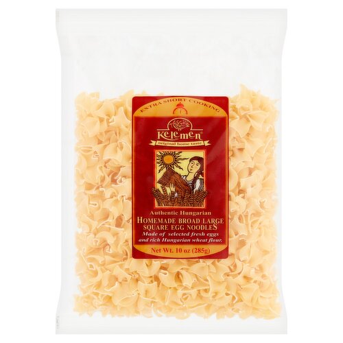 Kelemen Authentic Hungarian Homemade Broad Large Square Egg Noodles, 10 oz