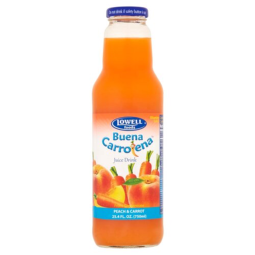 Lowell Foods Buena Carrotena Peach & Carrot Juice Drink, 25.4 fl oz