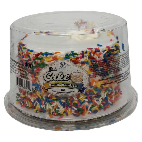 Palermo Bakery 5 Inch Vanilla Rainbow Cake, 18 oz