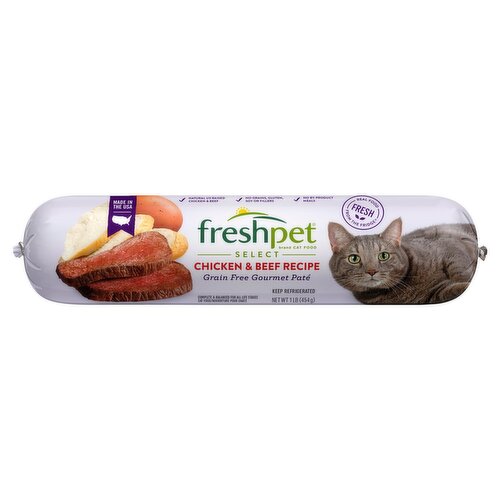 Freshpet Chicken & Beef Recipe Cat Food, 1 lb