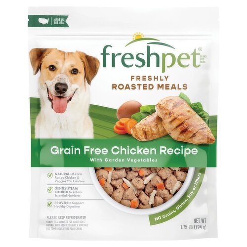 Freshpet Freshly Roasted Meals Grain Free Chicken Recipe with Garden Vegetables Dog Food, 1.75 lb