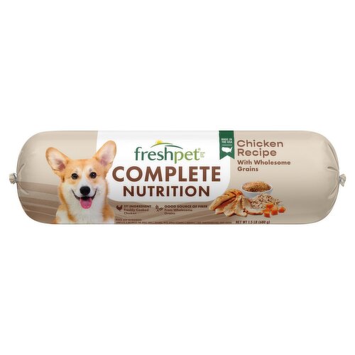 Freshpet Complete Nutrition Chicken Recipe with Wholesome Grains Dog Food, 1.5 lb
