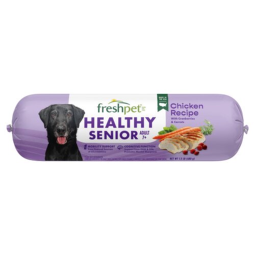 Freshpet Chicken Recipe with Cranberries & Carrots Healthy Senior Dog Food, Adult 7+, 1.5 lb