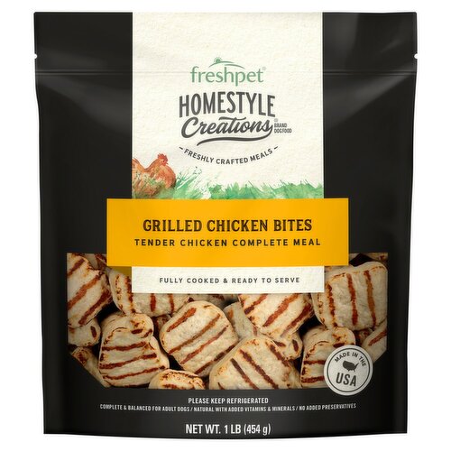 Freshpet Homestyle Creations Grilled Chicken Bites Freshly Crafted Meals Dog Food, 1 lb