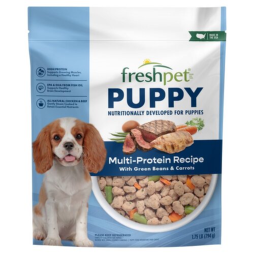 Freshpet Multi-Protein Recipe with Green Beans & Carrots Puppy Dog Food, 1.75 lb