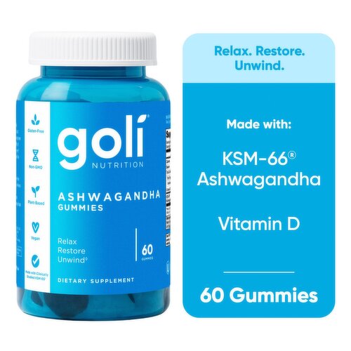 Goli Nutrition Ashwagandha Gummies Dietary Supplement, 60 count