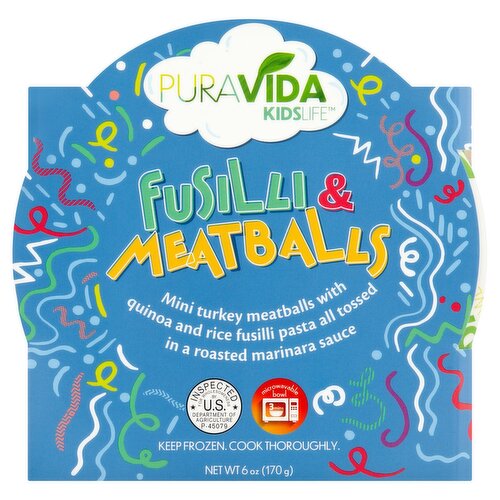 Pura Vida KidsLife Fusilli & Meatballs, 6 oz