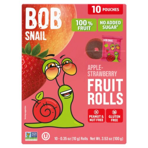  Bob Snail Apple-Strawberry Fruit Rolls, 0.35 oz, 10 count