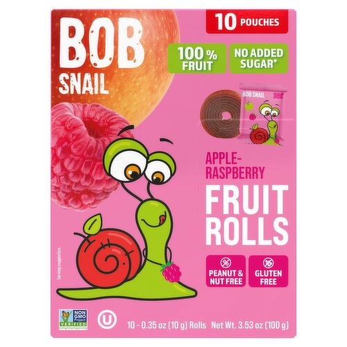Bob Snail Apple-Raspberry Fruit Rolls, 0.35 oz, 10 count