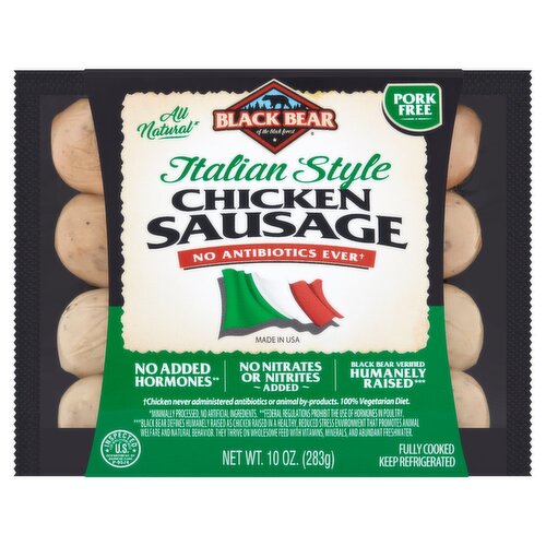 Black Bear Italian Style Chicken Sausage, 10 oz
