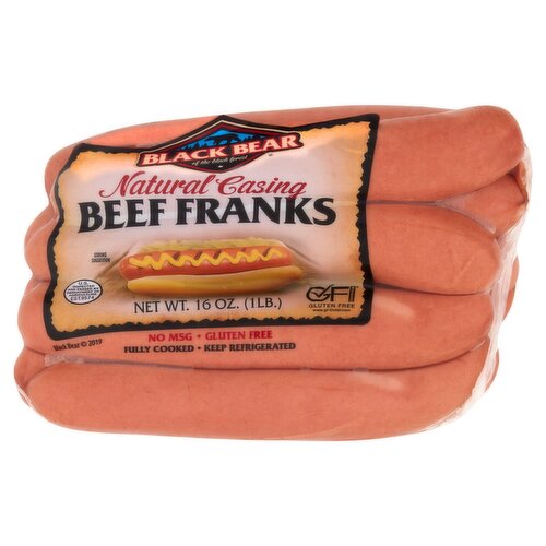 Black Bear Natural Casing Beef Franks, 16 oz