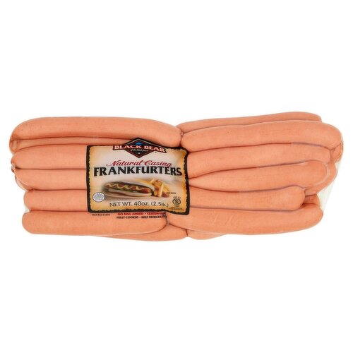 Black Bear Natural Casing Frankfurters, 40 oz