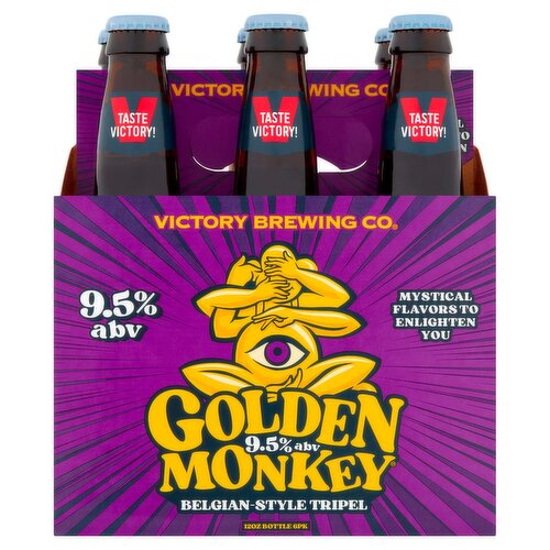 Victory Brewing Co. Golden Monkey Belgian-Style Tripel Beer, 6 count, 12 oz