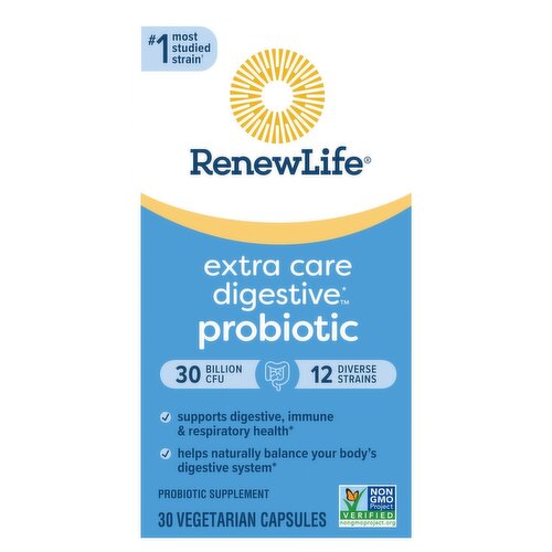 Renew Life Extra Care Digestive Probiotic Supplement, 30 count