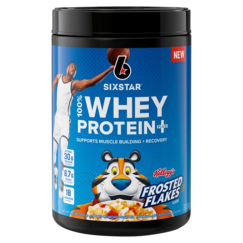 Kellogg's Six Star Frosted Flakes Flavor 100% Whey Protein Plus Powder Drink Mix, 1.81 lbs