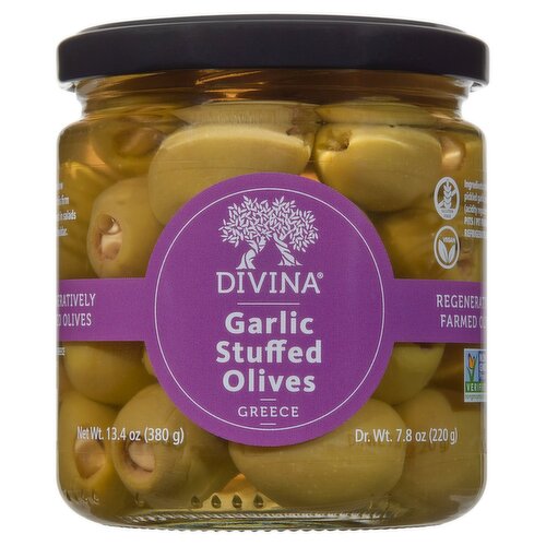 Divina Garlic Stuffed Olives, 13.4 oz