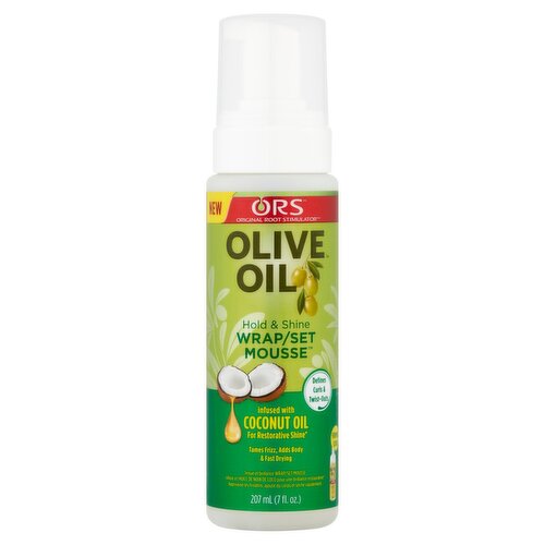 ORS Olive Oil Hold & Shine Wrap/Set Mousse, 7 fl oz