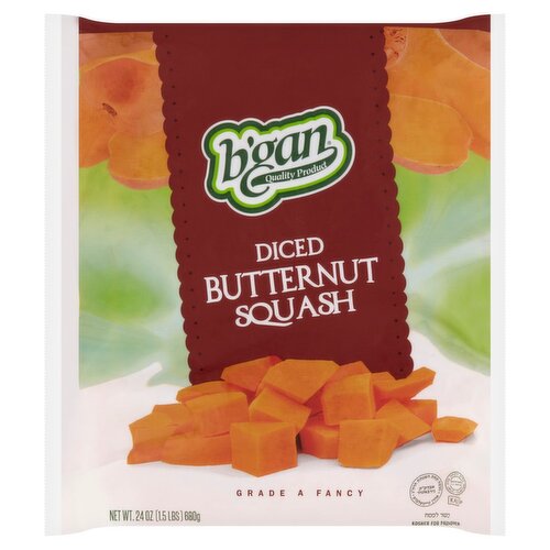 B'gan Diced Butternut Squash, 24 oz