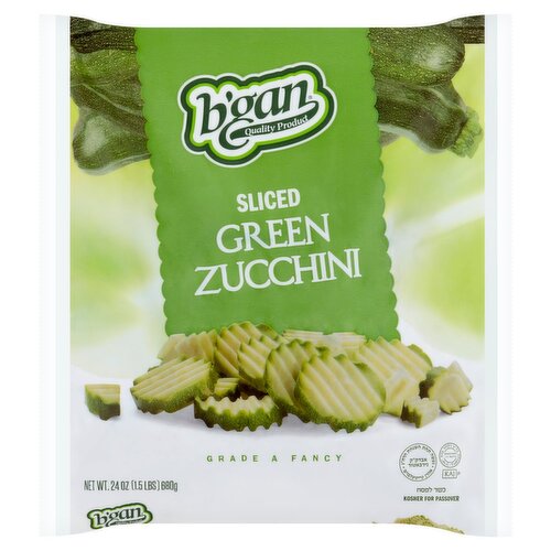 B'gan Sliced Green Zucchini, 24 oz