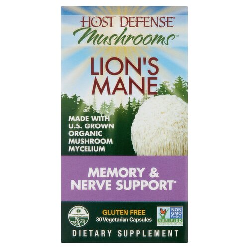 Host Defense Mushrooms Lion's Mane Memory & Nerve Support Dietary Supplement, 30 count