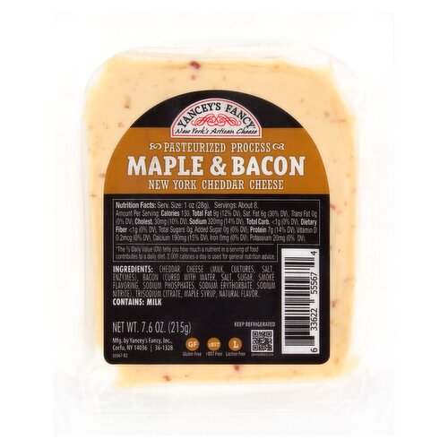 Yancey's Fancy Maple & Bacon New York Cheddar Cheese, 7.6 oz