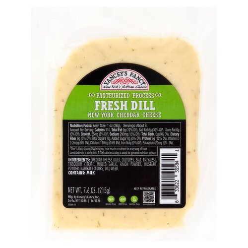 Yancey's Fancy Fresh Dill New York Cheddar Cheese, 7.6 oz
