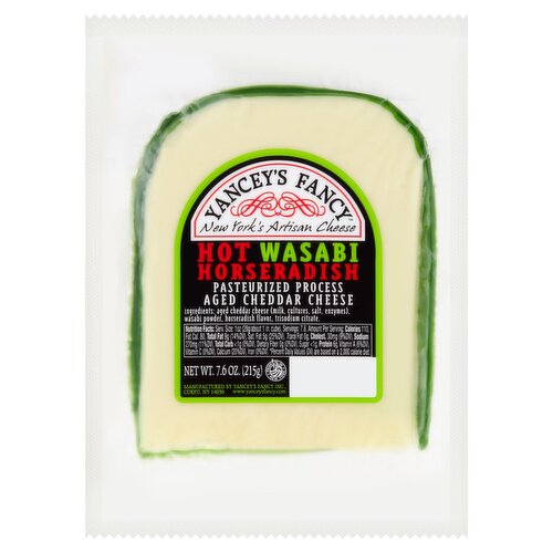 Yancey's Fancy Hot Wasabi Horseradish Aged Cheddar Cheese, 7.6 oz