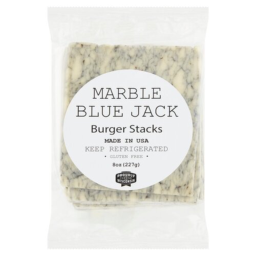 Burger Stacks Marble Blue Jack Cheese, 8 oz