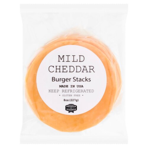 The Deli Source Mild Cheddar Burger Stacks, 8 oz