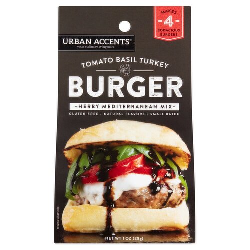 Urban Accents Tomato Basil Turkey Burger Herby Mediterranean Mix, 1 oz