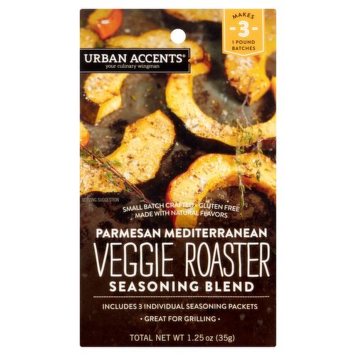 Urban Accents Veggie Roaster Parmesan Mediterranean Seasoning Blend, 3 count, 1.25 oz