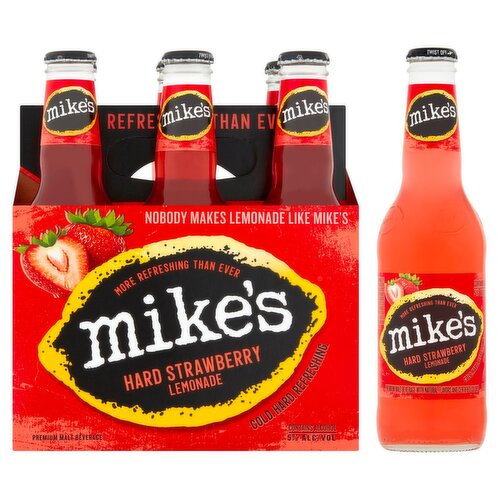 Mike's Hard Strawberry Lemonade Premium Malt Beverage, 6 count, 11.2 fl oz
