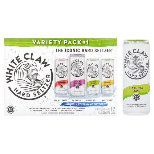 White Claw Hard Seltzer Variety Pack, 12 fl oz, 12 count