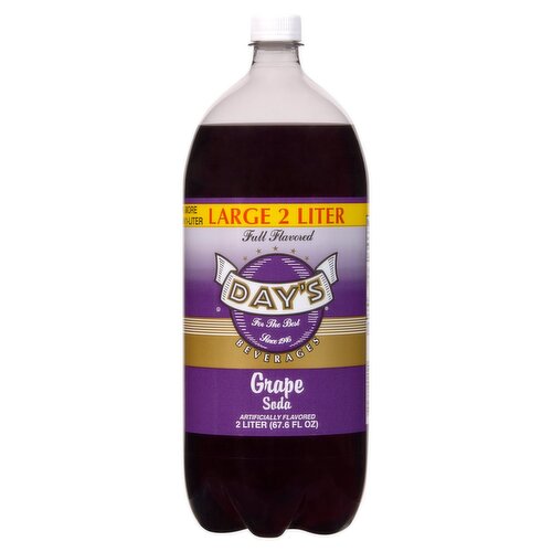 Day's Full Flavored Grape Soda, 2 liter
