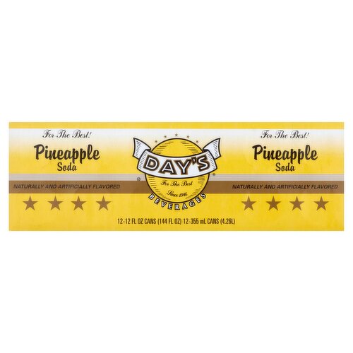 Day's Pineapple Soda, 12 fl oz, 12 count