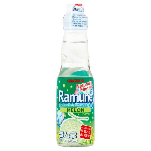 Sangaria Ramuné Melon Flavor Premium Carbonated Soft Drink, 6.76 fl oz