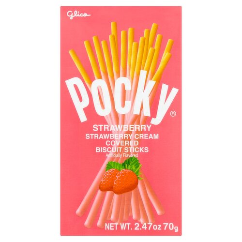 Glico Pocky Strawberry Cream Covered Biscuit Sticks, 2.47 oz