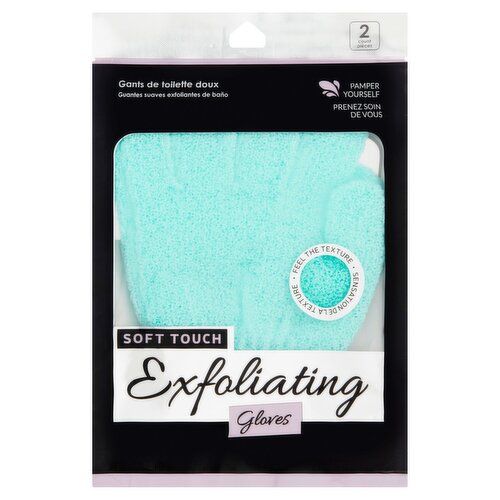 Jacent Soft Touch Exfoliating Gloves, 2 count