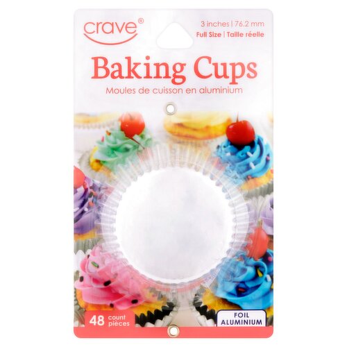 Crave 3 Inches Foil Aluminium Baking Cups, 48 count