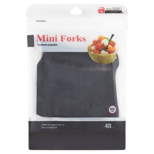 Jacent Culinary Elements Mini Forks, 48 count