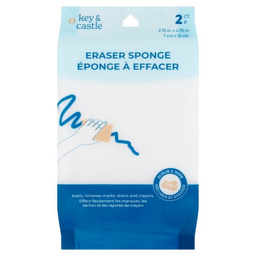 Key & Castle Eraser Sponge, 2 count