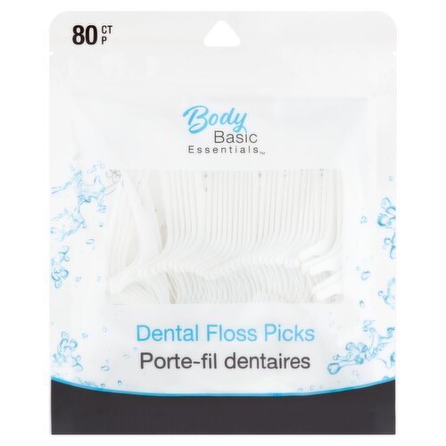 Body Basic Essentials Dental Floss Picks, 80 count