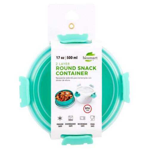 Biosmart 17 oz 2 Layer Round Snack Container