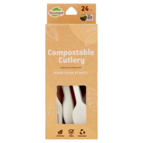 Biosmart Compostable Cutlery, 24 count